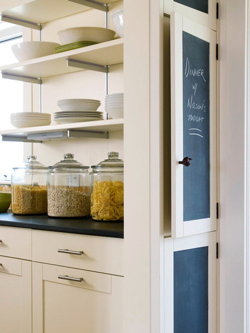 This smart storage idea for galley style kitchen is great