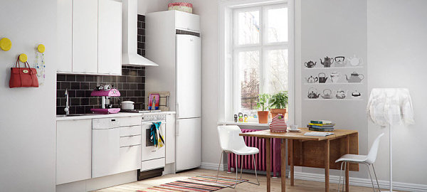 Colorful stripes in a Scandinavian kitchen Colorful stripes in a Scandinavian kitchen