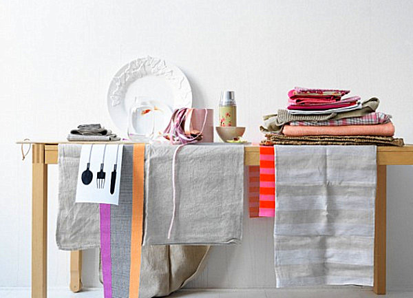 Inviting textiles in a Scandinavian kitchen Inviting textiles in a Scandinavian kitchen