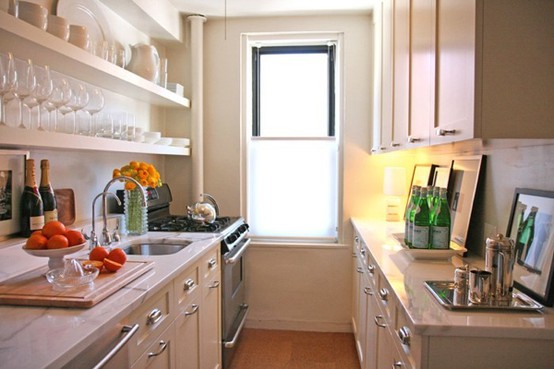 Smart storages is good idea for galley style kitchens designs