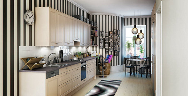 Stripes in a Scandinavian kitchen Stripes in a Scandinavian kitchen