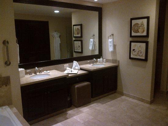 double bathroom vanities with stone sinks