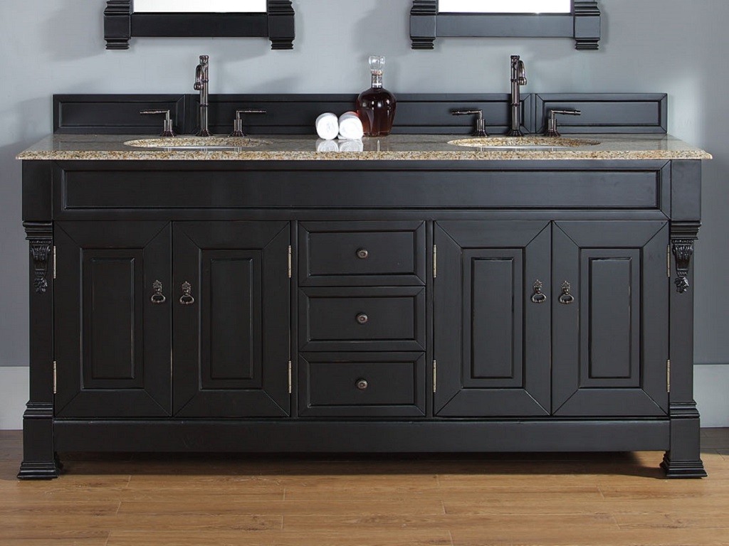 antique black bathroom vanity