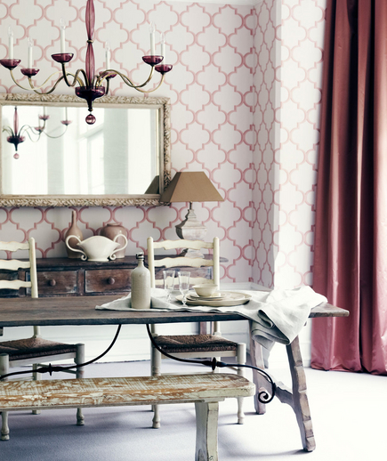Drama Class: Floor to ceiling wallpaper and floor length curtains Floor to ceiling wallpaper and floor length curtains