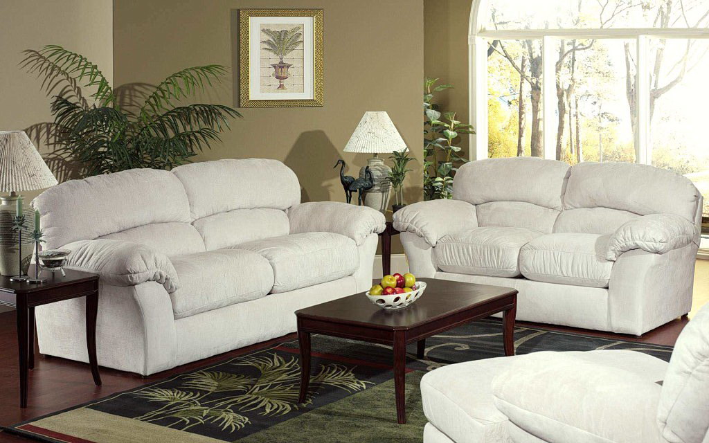 Beautiful White Sofas Living Room Interior Indoor Plant