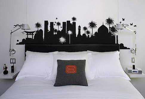 Night city may newer sleep. But with this bedroom design idea it will always sleep with you.