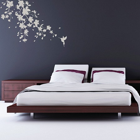 Sometimes we need flowers. This sample of bedroom wall stickers is for people who like a flowers and colibri.