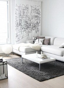 White living room furniture