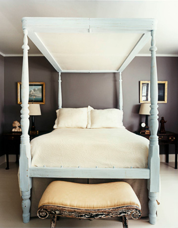gray and white bedroom
