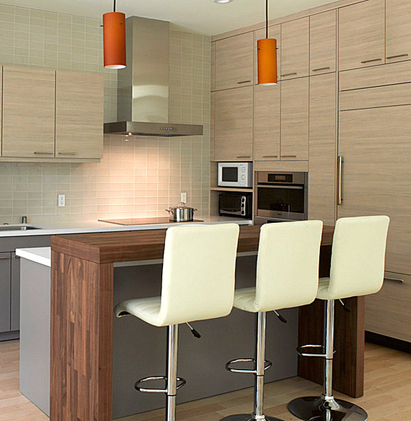 Contemporary wooden kitchen bar designs