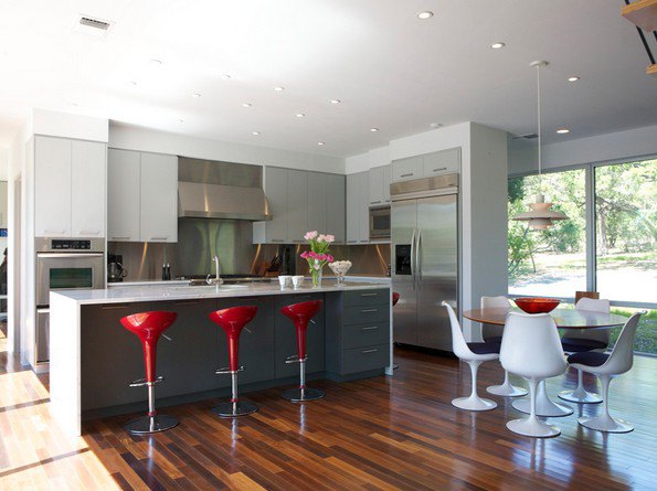 Grey Kitchen Ideas With Red