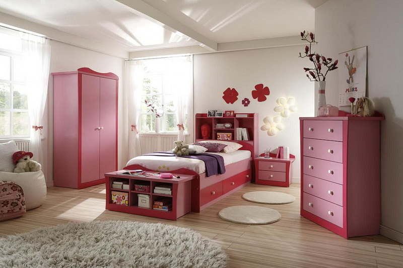 Luxury Pink Girl Bedroom Design Idea