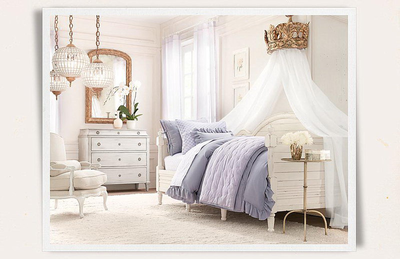 Luxurious White Girl Bedroom Design Idea