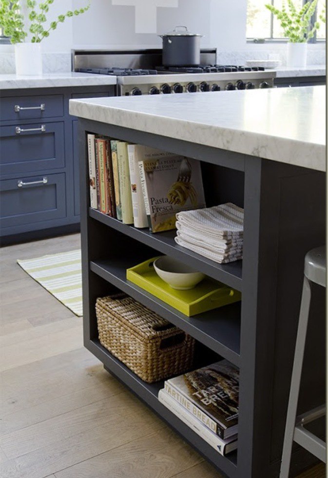 Kitchen:Outstanding Modern Grey Kitchen Design Ideas By Jeanne Rapone Book Shelve Modern Appliances Wood Floor Marble Countertop White Grey Cabinet Kitchen Design Ideas Decor Furniture Modern Island Design 