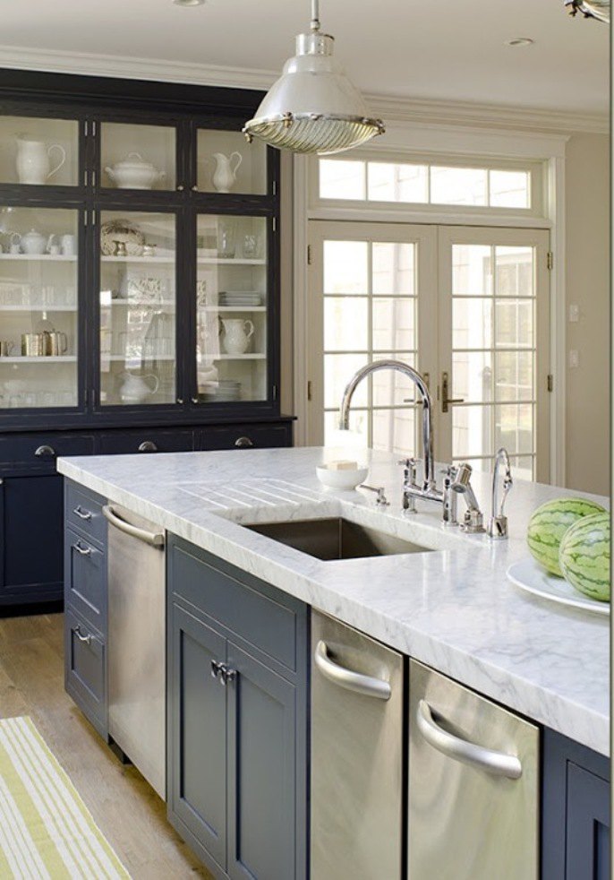 Kitchen:Outstanding Modern Grey Kitchen Design Ideas By Jeanne Rapone Marble Countertop White Grey Cabinet Kitchen Design Ideas Decor Furniture Modern Island Design Appliances Floor Tile