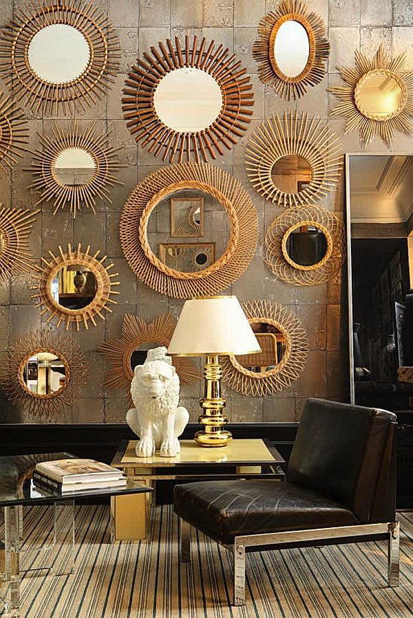 sunburst mirrors on the wall in living room sunburst mirrors on the wall in living room