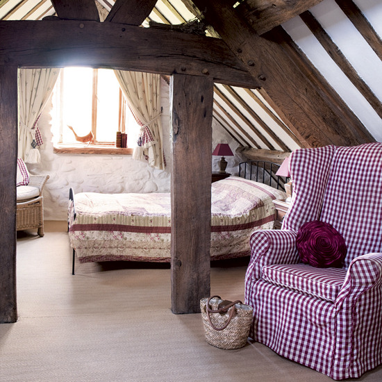 mid-century style attic bedroom designs