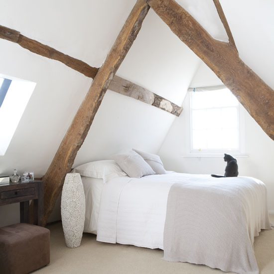 attic bedroom designs for loft with wooden decor