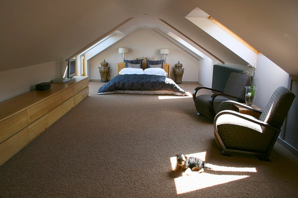 attic bedroom design for big loft