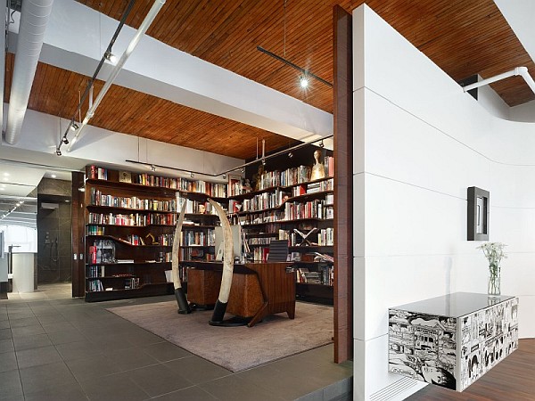 Penthouse loft - beautiful bookshelf design