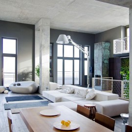 Industrial Loft Apartment 1 living room design Contemporary Loft in Kiev Stuns with Industrial Design