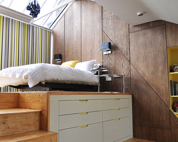 Beautiful Loft Bedroom Design For A Bachelor? by Kia Designs. Tiny Beautiful Loft Bedroom Design With Space Saving Storage For A Bachelor by Kia Designs.