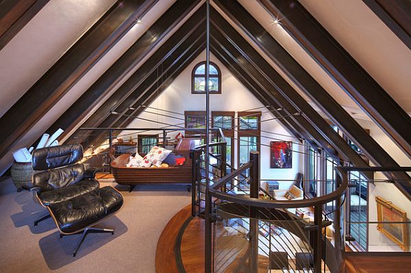 Atrium View Of The Master Bedroom by TruLinea Architects. interior Of The Master Bedroom by TruLinea Architects.