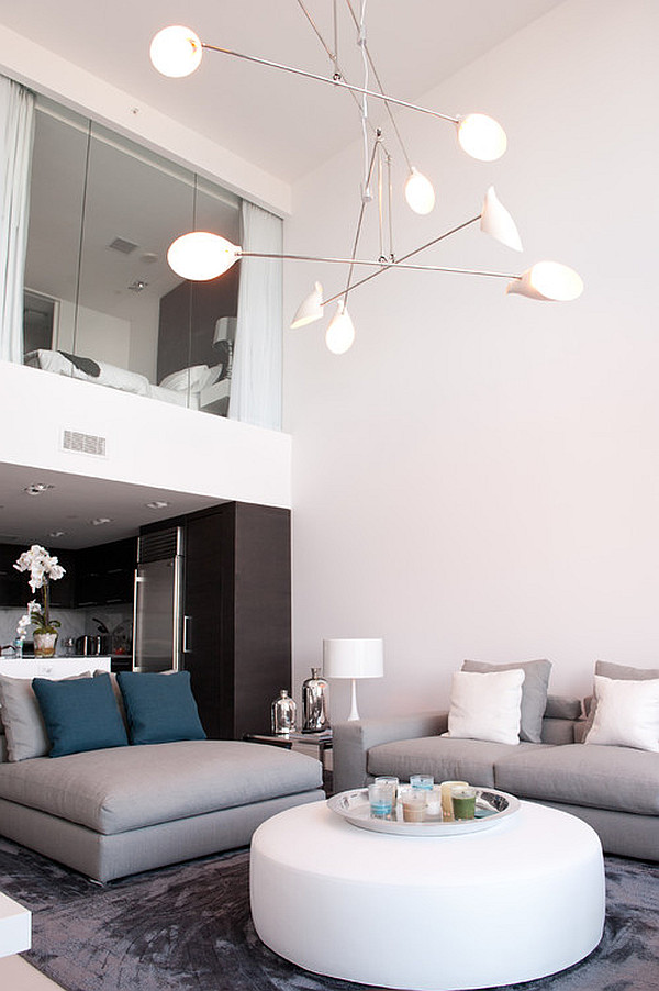 Bedroom View To The Living Room With A Glass Divider by Escala Construction. contemporary livingBedroom View To The Living Room With A Glass Divider by Escala Construction.room with a bed on top