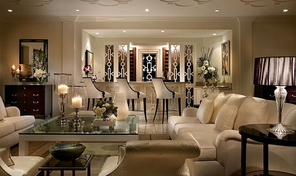 Hollywood Flair Living Area. Interior Design Architectural Photographer Barry Grossman Photography.