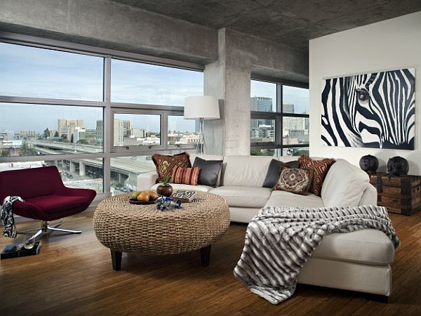 Ultra Contemporary Bedroom With Modern Design & Exotic Animal Prints On The Walls. Ultra Contemporary Bedroom With Modern Design & Exotic Animal Prints On The Walls.