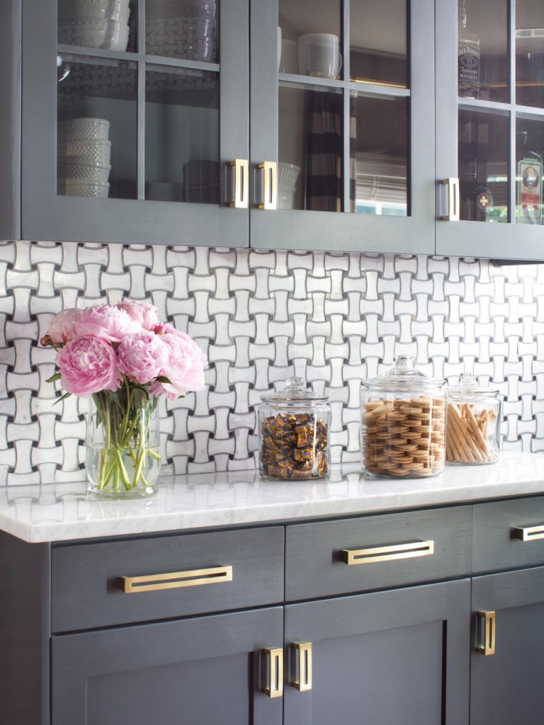 gray painted kitchen cabinets