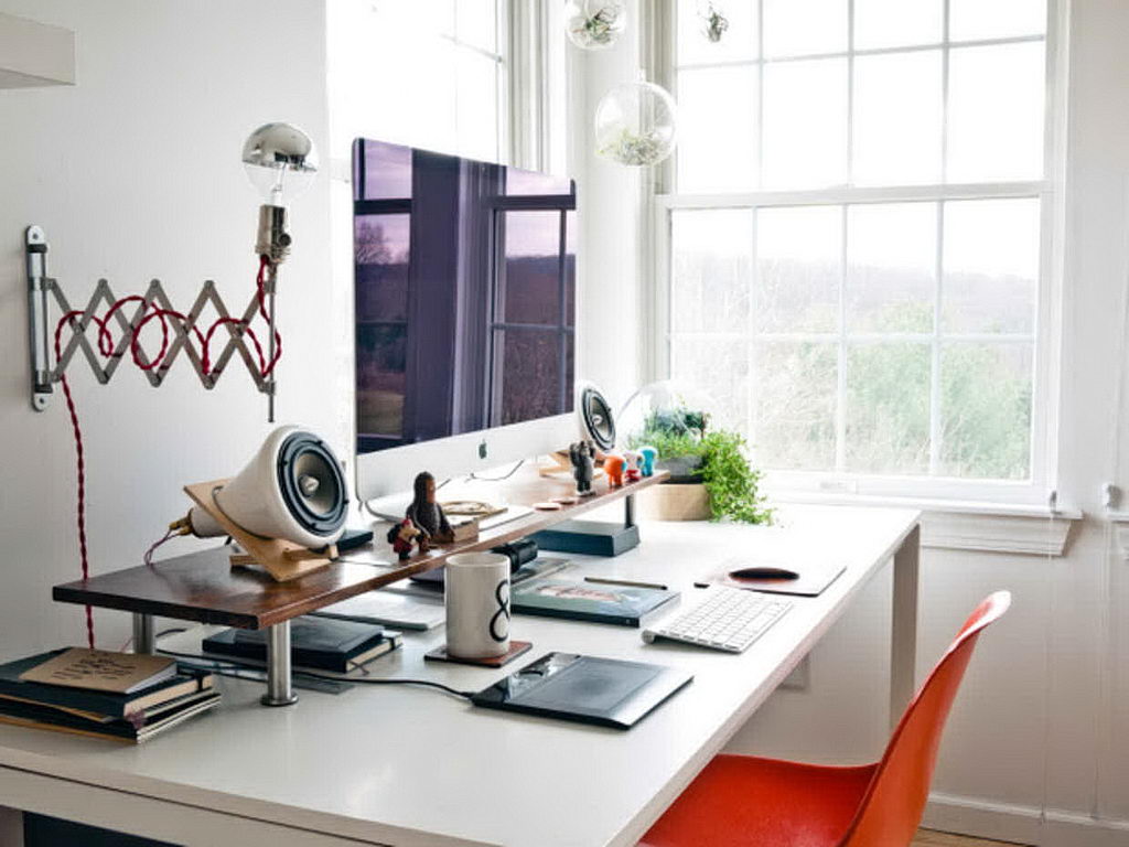 White home office ideas