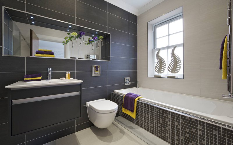 grey bathroom ideas with floating bathroom vanity