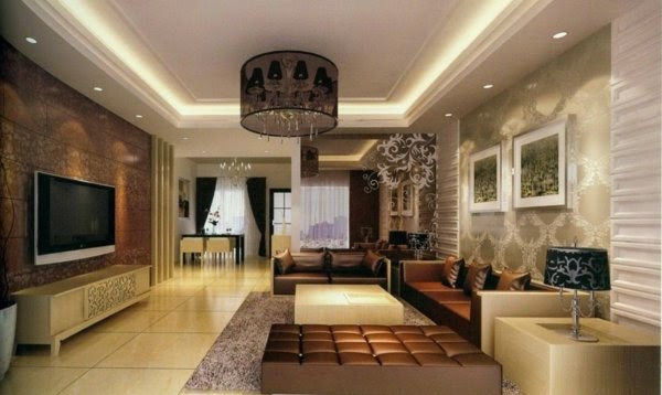 interior lighting design ideas: interior with chandelier and ceiling spotlights interior lighting design ideas,LED ceiling light fixtures