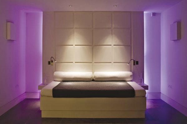 decorative LED lights: modern bedroom with wall light in purple color LED ceiling light fixtures,decorative LED lights,false ceiling LED lights