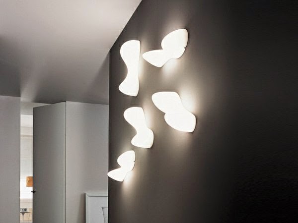 decorative LED lights: black wall with five eye-catching wall lamps LED ceiling light fixtures,decorative LED lights,false ceiling LED lights