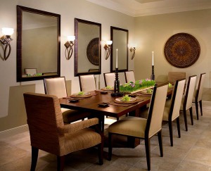 Gorgeous contemporary dining room with sconce lighting Lighting Up Your World: How To Use Wall Sconces With Sparkling Flair