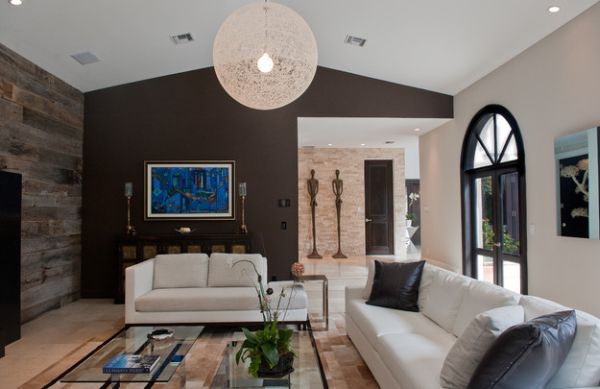 Accent wall makes the giant globular pendant light all the more aesthetic Accent wall makes the giant globular pendant light all the more aesthetic