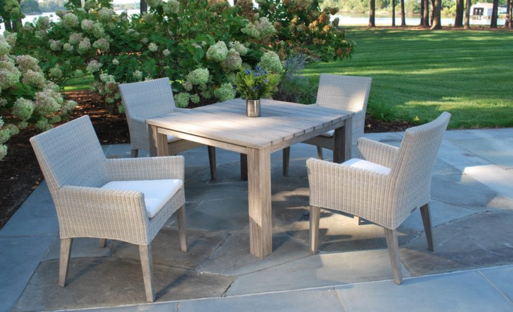 Woven outdoor furniture: Kingsley Bate Paris Armchairs