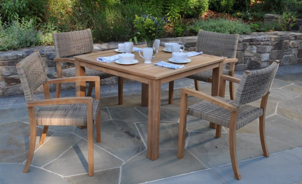 Woven outdoor furniture: Kingsley Bate Venice Dining and Lounge Chairs