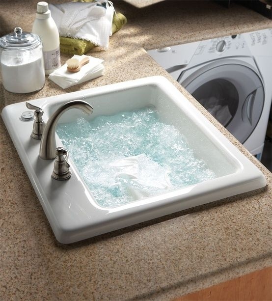 Put a sink with jets in your laundry room so you have a convenient place to wash your delicates.