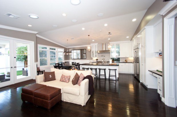 open plan kitchen diner