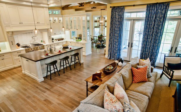 open plan kitchen living room