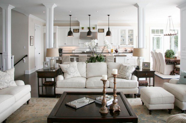 open plan living room kitchen