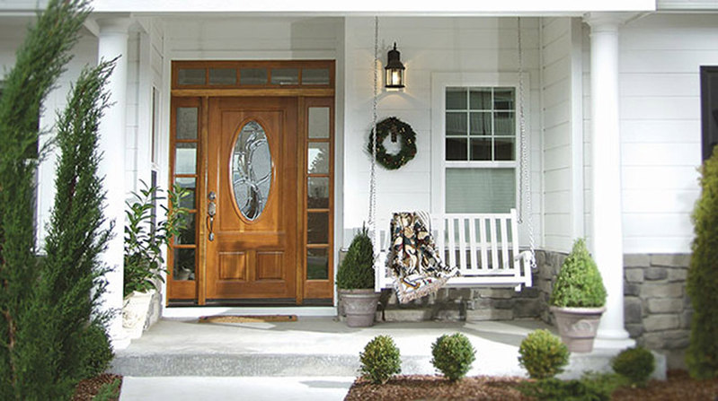 front door with sidelights