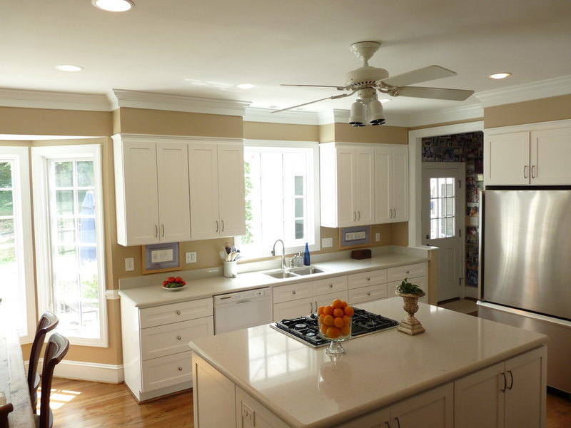 kitchen crown molding Kitchen Traditional with ceiling fan ceiling lighting