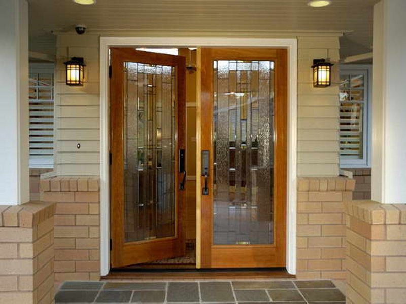 front door with sidelights