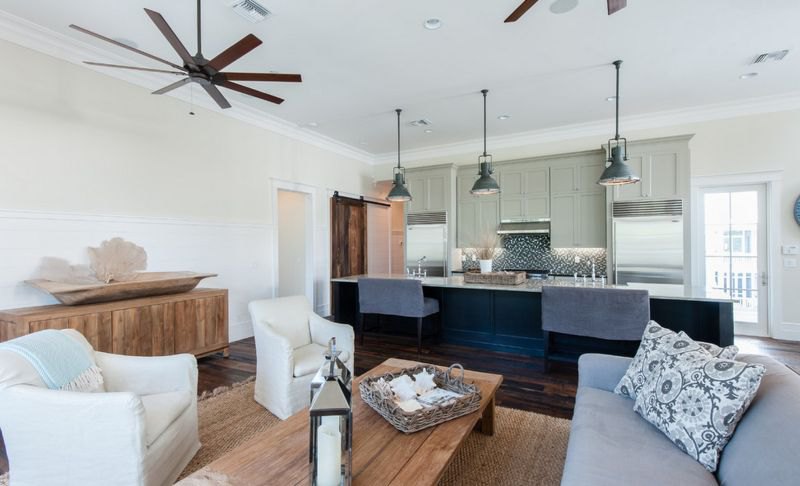 open plan living dining room