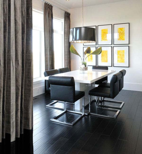 Black Floor And Dining Room Interior Design Inspirations