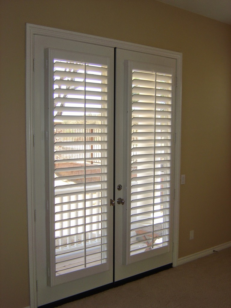 shutters on french doors with build outs Interior Design Inspirations